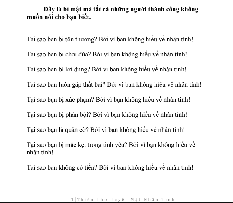 THIÊN THƯ TUYỆT MẬT NHÂN TÍNH