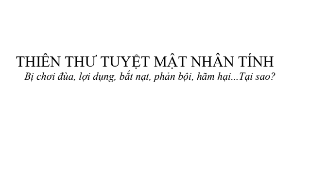 THIÊN THƯ TUYỆT MẬT NHÂN TÍNH