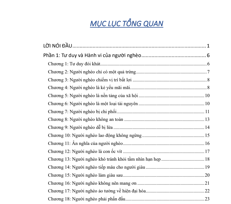 LOGIC CỦA NGƯỜI NGHÈO