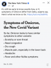 Symptoms of Omicron variant of COVID-19