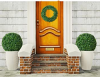 2 Pcs 16.1 Inch Artificial Plant Topiary Ball, Come with 1 Pc 11.8 Inch Faux Boxwood Wreath, UV Protected Decorative Greenery Spheres for Indoor Outdoor Garden Wedding Backyard Balcony Home Decor