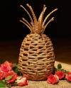 ML80th, Water Hyacinth Pineapple, Natural Seagrass - Wicker Home Decor for Living Room, Kitchen and Office - Coastal Beach House Decoration Gift - Unique Hawaiian Accent - Eco Friendly Handmade Wicker