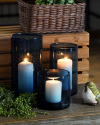 ARIAMOTION Hurricane Candle Holders for Pillar Hand Blown Glass Cylinder Vases Table Decoration Centerpiece Floral Room Decor Clear Seeded Bubbles Living Dining Kitchen Island 11" 8" 6" Set of 3