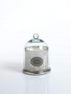 Zodax 6.5" Tall Medium Glass Dome, French Red Currant, Antique Silver Jar Candles