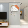 JUJUDA Large Wall Clocks for Living Room Decor Modern Big Cloud Shape Wall Clock for Home Bedroom Kitchen Decorative Silent Small Pendulum Wall Clock Battery Operated Decoration for Indoor House