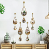 BAODANFU Wall Mirror Decorative Mirrors Mounted Decor Tear Drop Shape Gold for Bedroom Living Room Entryway Bathroom Vanity,5-Pack