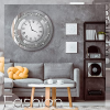 Laumoi Silver Round Mirror Clock Crystal Crush Diamond Mirrored Sparkle Twinkle Bling Diamond Decor Large Wall Clock Decoration for Glam Room Decor Glass Mirror Home Decor, AA Battery Not Included