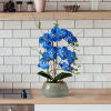 Royal Blue Flowers Fake Orchids Faux Orchid Plant Silk Orchids Plants for Home Decor Artificial Orchid Fake Flower Decor Artificial Flowers in Vase for Kitchen Party Table Centerpieces Arrangements