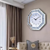 XIHACTY Wall Clock, Octagon Mirror Glass Clock, Cute Diamond 20x20-inch Non-Ticking Clock for Wall Décor, Perfect Home Decor for Bedroom, Bathroom Motif, Dining Room(Excluding Batteries.)