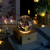 MISS LI GARDEN Forever Flowers Blue Aster in 3D Crystal Ball with LED Lights,Elegant Present for Girlfriend Wife Mom Women Enchanted Birthday Anniversary Wedding Home Décor