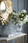 A&B Home 10" Glass Vase with Pedestal Classic Home Decor Table Top Centerpiece Display Container Wedding Party Event