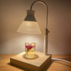 AEMEGO Candle Warmer Lamp - Dimmable with Timer and Adjustable Height - Compatible with Scented Candles, Wax Melts, and Jars - Includes 2 Bulbs - Ideal for Home Decor and Fragrance (White Wood)
