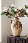 Dophinena Pack of 4 - Artificial Magnolia Flowers Branches Latex Real Touch Magnolia Spray Stems for Wedding Bouquet, Table Centerpieces, Home Decor, DIY Floral Craft (Cream White)