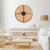 Large Wall Clock, Minimalist Farmhouse Boho Big Wall Clocks, Silent Non_Ticking, Metal, Burlap, Home Decor for Living Room, Bedroom, Dining Room, Office, Kitchen, Hotels, 24 inch