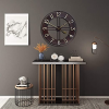 Growsun 24'' Large Wall Clock Pure Metal Retro Heavy Duty Large Decor for Home Living Room Farmhouse