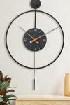 Large Modern Wall Clock,Wall Clocks for Living Room Decor,Classical Metal Minimalist Roman Numeral Dial,Big Decorative Farmhouse Pendulum Wall Clock With Walnut Pointers for Bedroom,Office,Dining Room