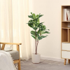 FLOWORLD Artificial Rubber Tree Plant 43in Tall Faux Ficus Tree Potted Fake Tropical Plants Decorative House Plants Large Floor Plants Artificial Trees for Home Office Store Room Decor