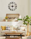 18 Inch Large Wall Clock, Silent Non Ticking Battery Operated Wall Clock, Modem Farmhouse Black Metal Decor Wall Clock for Living Room, Home Office, Kitchen, Patio, Indoor, Outdoor