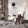 FLEBLE Large Wall Clocks for Living Room Decor Big Modern Decorative Wall Clock Battery Operated Silent Non-Ticking for Bedroom Office Kitchen Home Indoor 21inch Iron Bird Black Round Wall Watch Clock