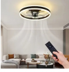 Ceiling Fan with Lights and Remote 6 Gears Wind Speeds Black Modern Ceiling