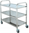 3 Tier Stainless Steel Utility Cart with Wheels Rolling Cart with Wheels&Handle Home Bar & Serving Carts for Hotels