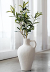 Laurel&Vine Decor Matte Textured Vase - with Olive Branches for Vases - 22 Inches Tall - Medium Size Artificial Plant - Faux Plants - Minimalist Shelf Decor - Nordic Home Decor Office Wedding