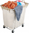 PLKOW Laundry Cart with Wheels 320L Large for Commercial/Home, Rolling Laundry Basket with Steel Frame and Waterpro