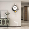 JUJUDA Large Modern Wall Clock for Living Room Decor Big Deocrative Pendulum Wall Clock Battery Operated Non Ticking for Kitchen Bedroom Office 15 Inch Black Wood Silent Wall Clocks for Home Indoor