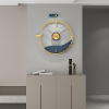 FANTIA Large Wall Clock for Living Room Decor Big Modern Gold Metal Wall Clock for Home Bedroom Kitchen Office Decorative 24 Inch Round Simple Silent Non-Ticking Wall Clock Battery Operated for Indoor