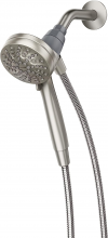 Moen Engage Magnetix Spot Resist Brushed Nickel 3.5-Inch Six-Function Eco-Performance Handheld Showerhead with Magnetic Docking System,
