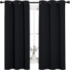 NICETOWN Pitch Black Solid Thermal Insulated Grommet Blackout Curtains