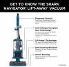 Shark ZU503AMZ Navigator Lift-Away Upright Vacuum with Self-Cleaning Brushroll, HEPA Filter, Swivel Steering, Upholstery Tool & Pet Crevice Tool, Perfect for Pets & Multi-Surface Cleaning, Teal