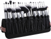 DUcare makeup brush organizer bag, portable makeup bag for travel, Stand Up Artist Cosmetic Organizer, brown, 1 piece.