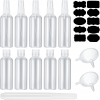 Set of 10 100 ml travel bottles (5 x flip-cap, 5 x mist spray bottle), empty plastic bottles, refillable bottles for travel, for cosmetics, with 2 funnels, 1 label, 1