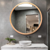 Wood Round Mirror
