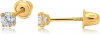 Olivia's Collection 14k White or Yellow Cubic Zircon Screw Back Stud Earrings (2.0-7.0mm), Lightweight Multi Size Piercing for a Woman,