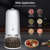 Twievo Electric Salt and Pepper Grinder Set, USB Rechargeable Salt & Pepper Mill, Large Capacity Gravity Auto Grinding, One Hand Operated Spice Grinder, Adjustable Grind Coarseness with UV LED Light