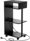 yamagahome End Table with Charging Station, 4 Tier Narrow Side Table with USB