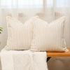 Stripe Pillow Case with Fringe