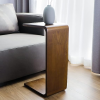 C-Shaped Coffee Table Solid Wood Frame