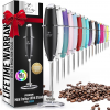 Zulay Powerful Milk Frother Handheld Foam Maker for Lattes - Whisk Drink Mixer for Coffee, Mini Foamer for Cappuccino, Frappe, Matcha, Hot Chocolate by Milk Boss (Black)