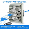 KEN BROWN 20 Inch Shutter Exhaust Fan With 1.65 Meters Power Cord Wall Mounted, High Speed 3500CFM, Vent Fan For Garages And Shops, Greenhouse,Attic Ventilation
