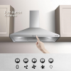 36" Range Hood, GASLAND Chef PR36SP Wall Mount Range Hood with Charcoal Filter,350 CFM Ducted/Ductless Convertible,3 Speed Exhaust Hood Fan,Chimney Style, Aluminum Filter, Stainless Steel