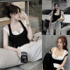 Áo 2 lớp trắng đennn - A45