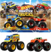 Hot Wheels Monster Trucks Demolition Doubles, Set of 2 Toy Monster Trucks in 1:64 Scale (Styles May Vary)