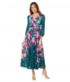 Buy  Women's 3/4 Sleeve Maxi Dress with Pleated Skirt Occasion Event Guest of Wedding