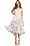 Buy Dress the Population Women's Blair Plunging Fit and Flare Midi Dress