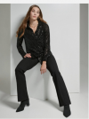 Buy Calvin Klein Women's Sparkly Tunic Long Sleeve Sequin Mesh Oversize Blouse