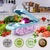 Vegetable Chopper, Pro Onion Chopper, Multifunctional 13 in 1 Food Chopper, Kitchen Vegetable Slicer Dicer Cutter,Veggie Chopper With 8 Blades, cheese grater Garlic Chopper With Container (Blue)