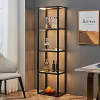 FENLO Fantasy Plus 66" Luxury Glass Display Shelf with Dimmable LED Floor Lamps